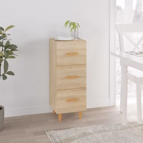 vidaXL Sideboard in Brown Sonoma Oak, W/D/H: 34.5 x 34.5 x 90 cm