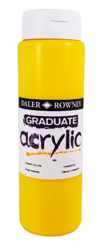 Daler-Rowney Graduate Acrylic Paint in Primary Yellow, 500 ml