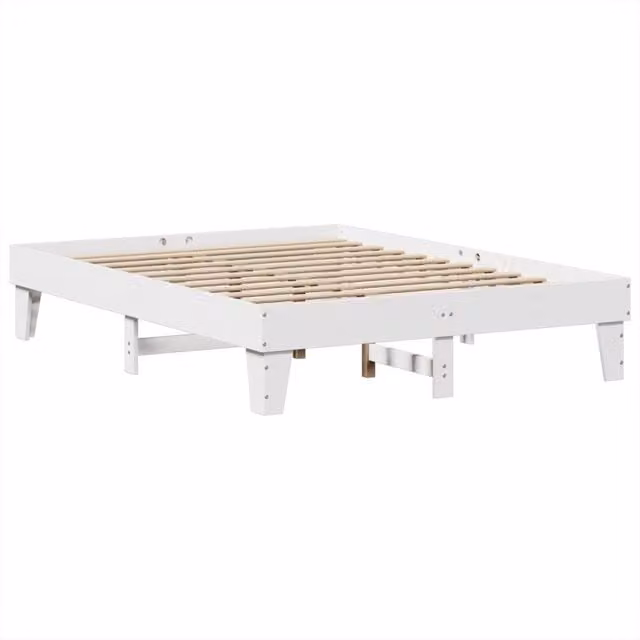 Berkfield Home Durable Solid Wood Pine Bed Frame, White, 160 x 200 cm – 1