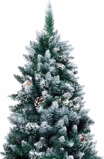 Berkfield Home Artificial Christmas Tree with Pine Cones and White Snow, Green, Height: 240 cm