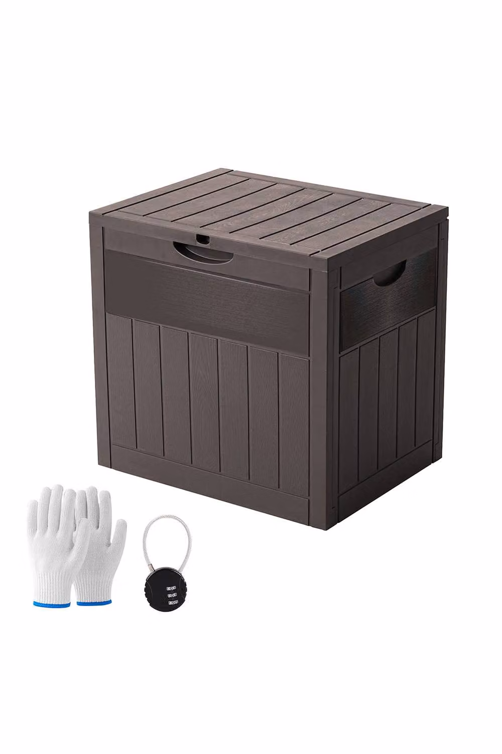 Garden Sanctuary 126L Brown Plastic Garden Storage Box with Combination Padlock – 4