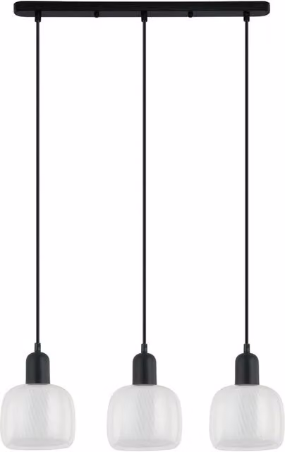 Netlighting Lamezia Modern 3 Light Bar Pendant Ceiling Light E27 in Black – 2
