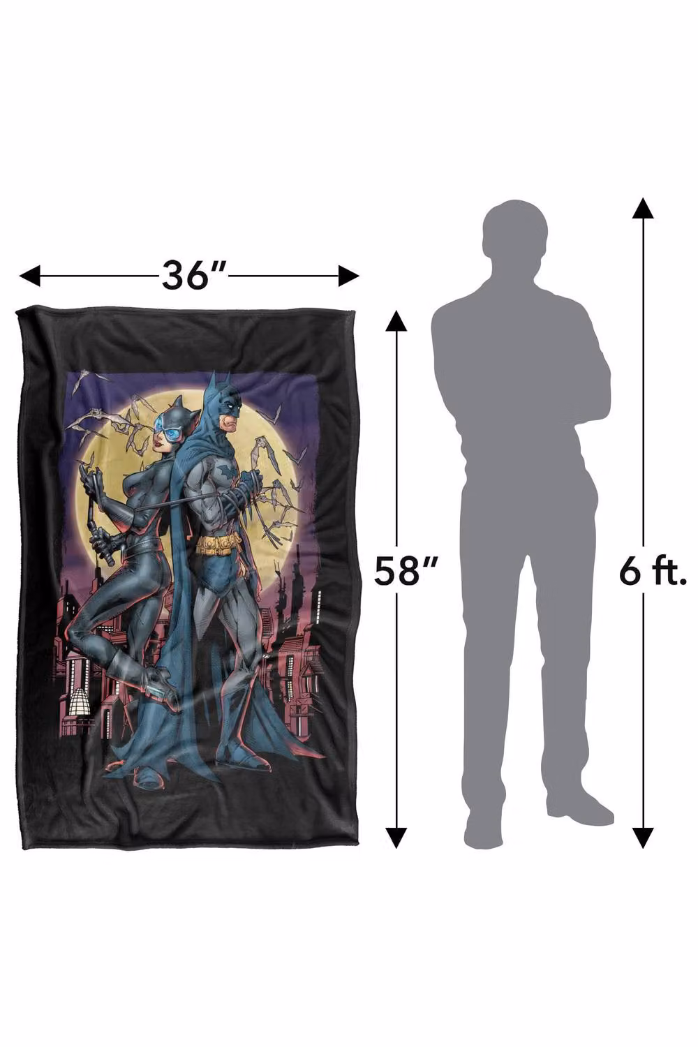 Warner Bros. Batman Paint The Town Red Super Soft Fleece Throw Blanket, Red and Multicolour, W: 152.4 cm x D: 127.0 cm x H: 152.4 cm – 8
