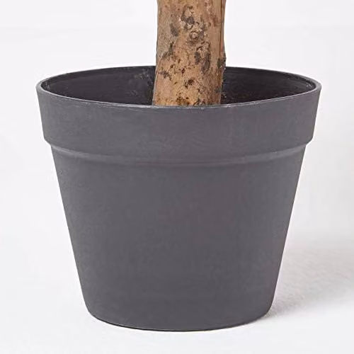 Homescapes Artificial Peony Tree in Black Pot, Cream, Height: 100 cm – 2