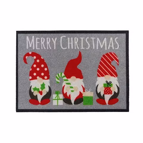 JVL Christmas Machine Washable Robin Door Mat, Red and Multicolour, W: 60 cm, D: 40 cm – 2