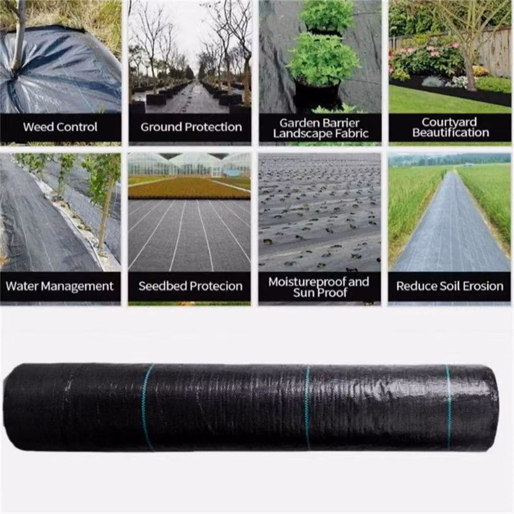 EONLION Black Weed Control Fabric Garden Liner Landscape Membrane, W: 2 m, L: 10 m – 3