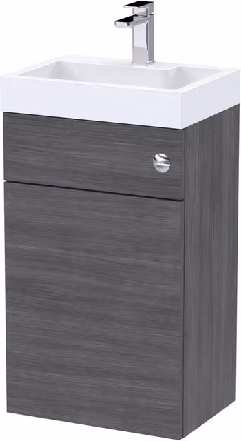 Balterley Grey 500mm Basin and WC Unit with Internal Drawers