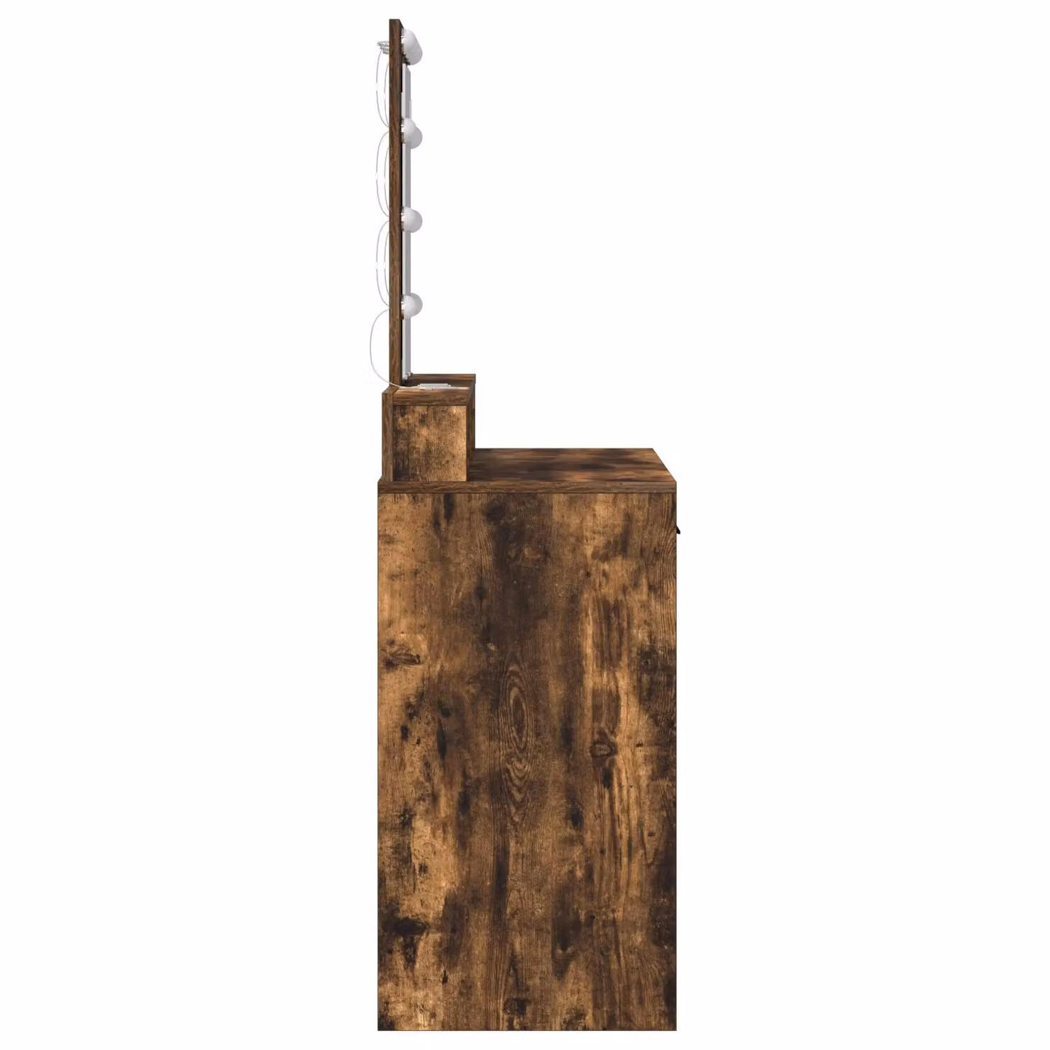 Berkfield Home Smoked Oak Dressing Table with Hollywood LED Lights in Brown, W/D/H: 100 x 41 x 140 cm – 3