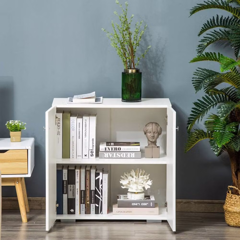 Kelvenix White Freestanding Storage Cabinet with Internal Shelves and Hinged Doors – 3