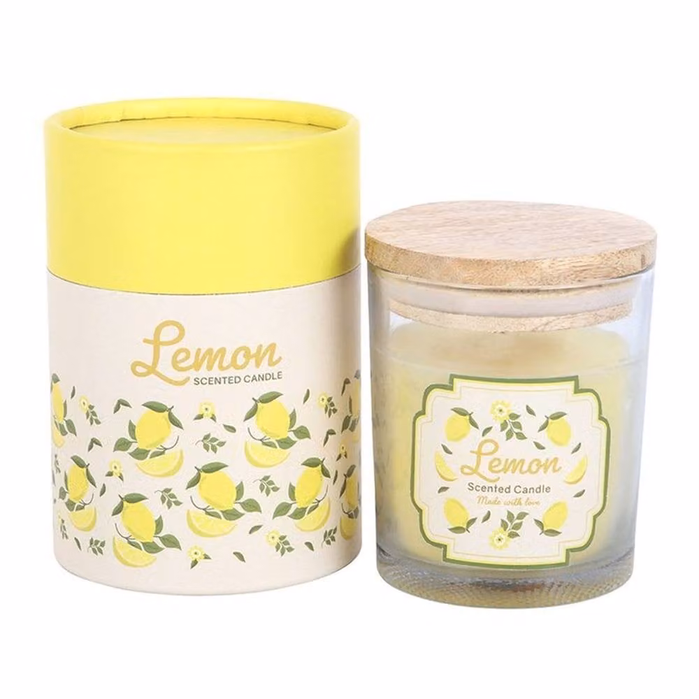 Uniqueful Yellow Lemon Scented Pillar and Votive Candle Pack – 2