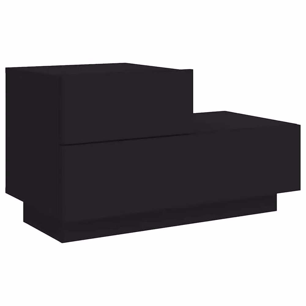 Berkfield Home Decorative Bedside Cabinet with Integrated LED Lights, Black, W/D/H: 70 x 36 x 40.5 cm – 4