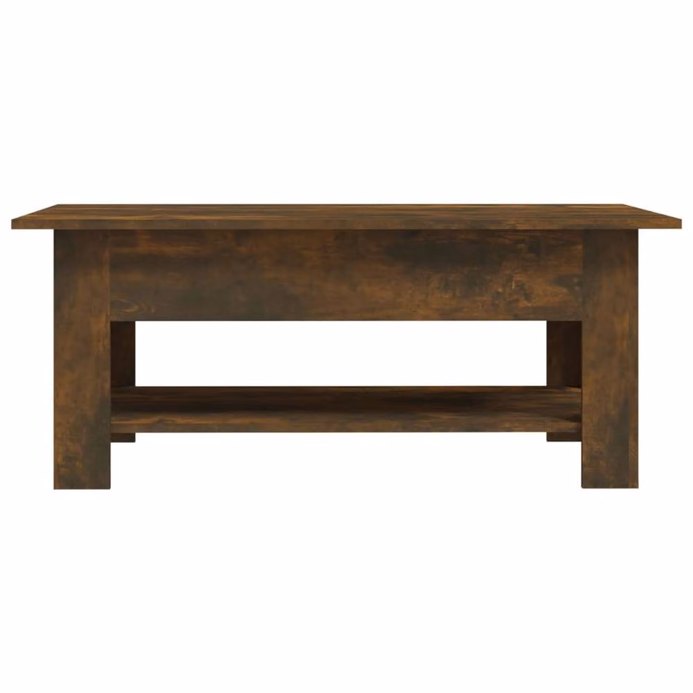 Berkfield Home Smoked Oak Coffee Table in Brown, W/D/H: 102 x 55 x 42 cm – 3