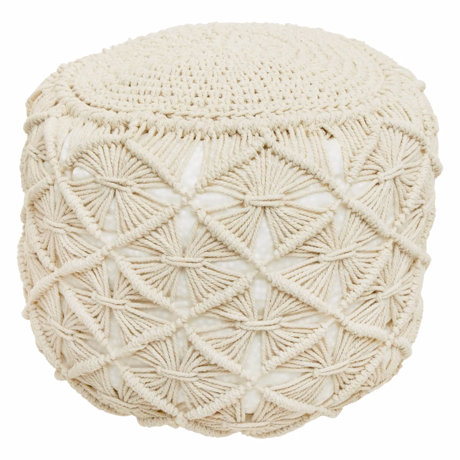 Orsina West Village Brown Cotton Geometric Pouffe