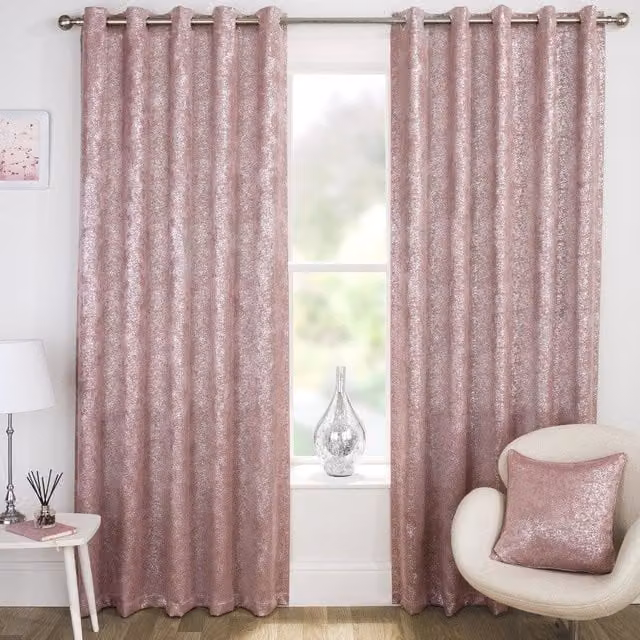 Terrys Glamour Pink Blackout Eyelet Curtains with Thermal Insulation
