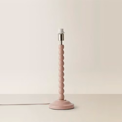 ValueLights Rose Pink and Blue Bobbin Stem Table Lamp Base with E14 Fitting – 1