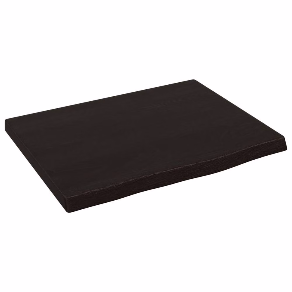 Berkfield Home Beautiful Wall Shelf in Dark Grey and Dark Brown Treated Solid Oak, W: 40 cm, D: 30 cm, H: 2 cm – 2