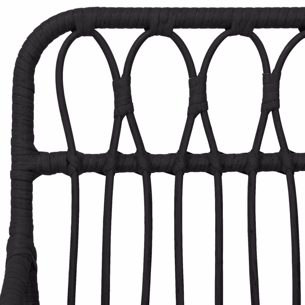 Berkfield Home Beautiful 5 Piece Black Poly Rattan Garden Dining Set – 2