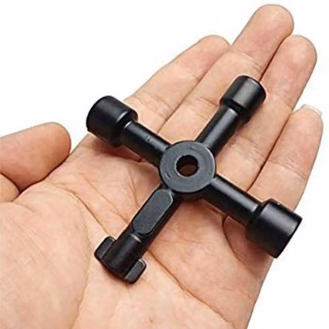 Amtech 4 Way Plumbing Key in Black