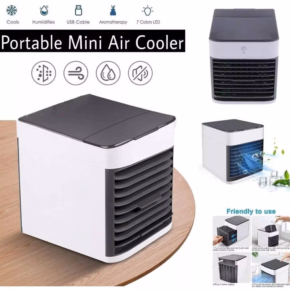 FLAVORA USB Portable Mini Air Cooler, Humidifier and Purifier in White – 5