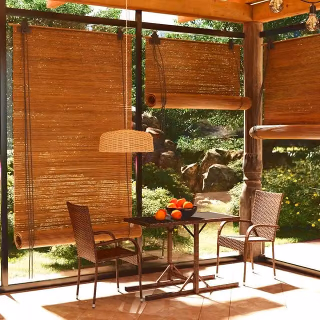 Berkfield Home 3 Piece Brown Rattan and Metal Garden Dining Set with Glass Tabletop – 1