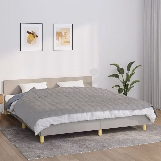 Berkfield Home Grey Weighted Blanket, W/D/H: 155 x 220 cm, 11 kg