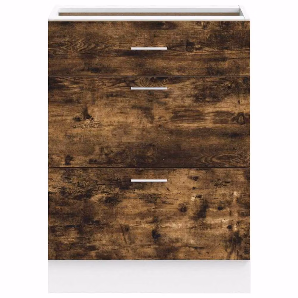 Berkfield Home Modern Freestanding Kitchen Base Unit in Brown Smoked Oak Wood – 3