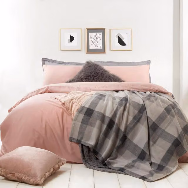 Dreamscene OHS Grey Tartan Check Fleece Throw Blanket, W/D/H: 120 x 150 cm – 4