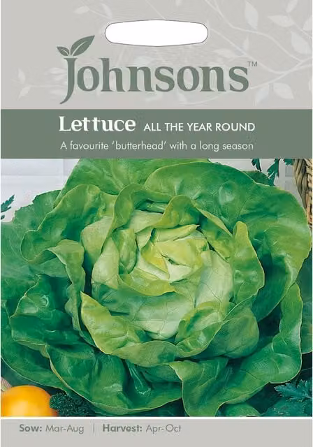 Johnsons All the Year Round Lettuce Vegetable Seeds, Green