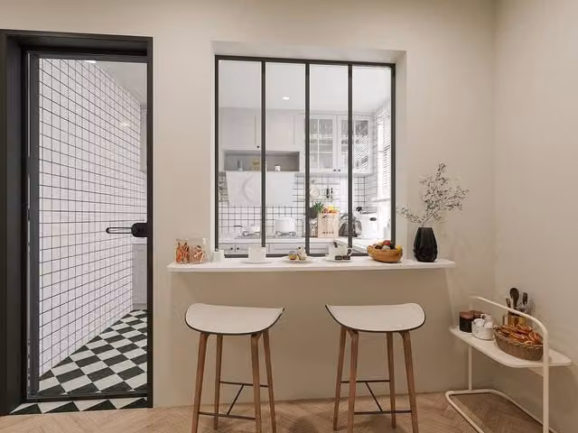 Vente-unique Powder-Coated Aluminium and Glass Partition, Black, W: 120 cm, H: 130 cm