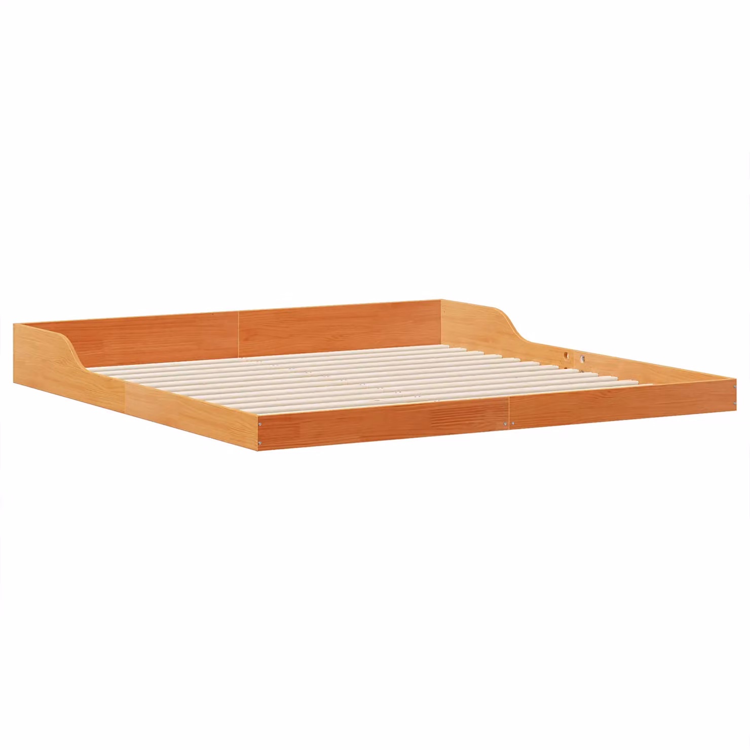 Berkfield Home Waxed Brown Solid Pine Wood Bedding W/D/H: 180 x 210 cm – 2