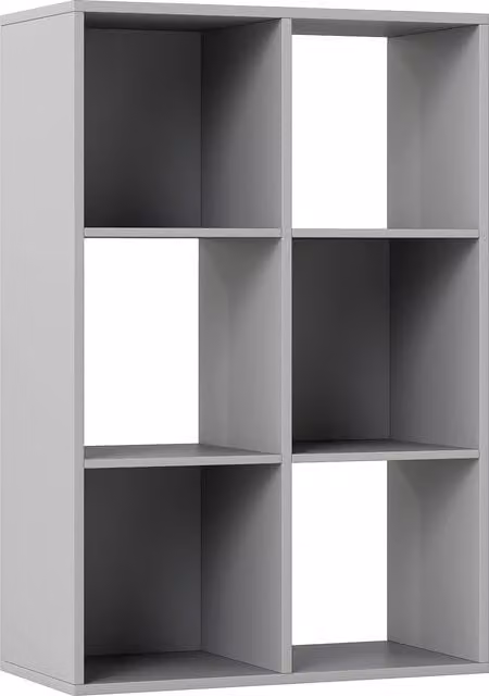HOMCOM 6-Cube Modern Bookshelf in Light Grey