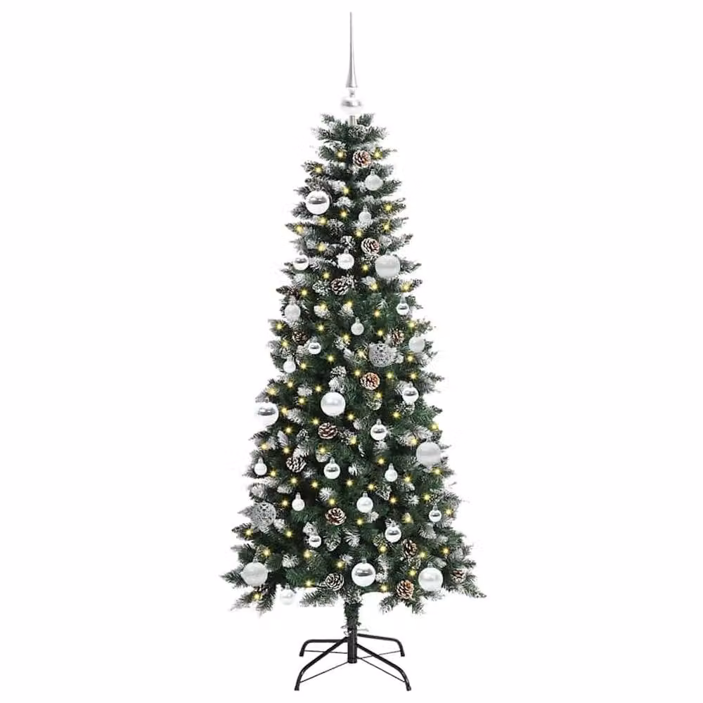 Berkfield Home Artificial Christmas Tree with 150 LEDs, Green, H x W x D: 150 x 66 x 66 cm – 3