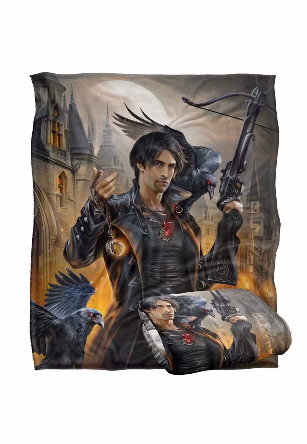 JQ Licensing En Night Hunter Ravens Silky Touch Super Soft Throw Blanket, White, W/D: 152 x 127 cm – 7