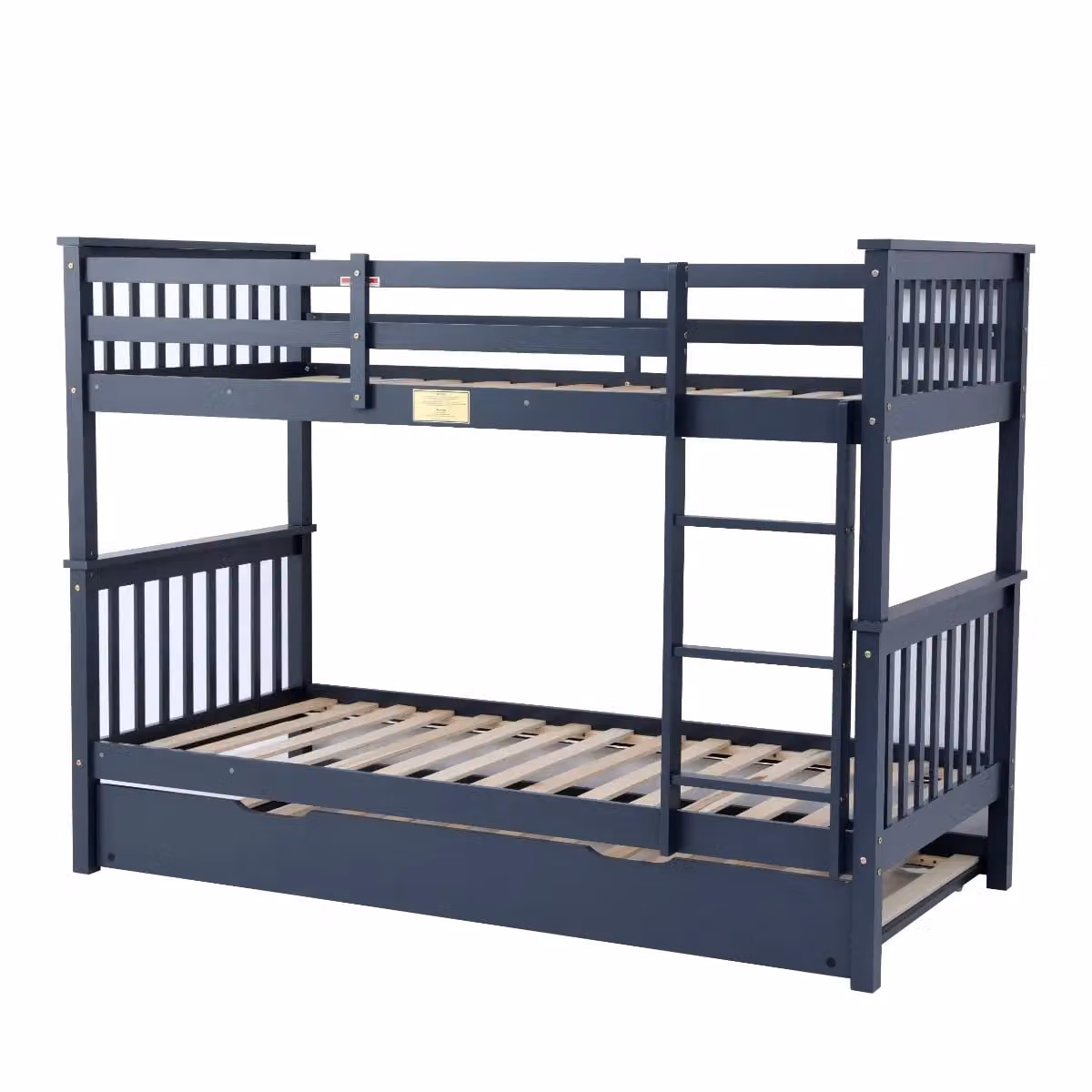 Flair Zoom Detachable Wooden Bunk Bed with Trundle in Grey, Single Size 90 x 200 cm – 3