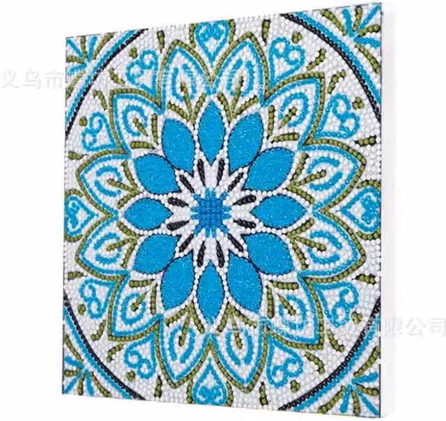 Syntego Diamond Painting Mandala Medallion Wall Canvas Kit in Multicolour and Yellow