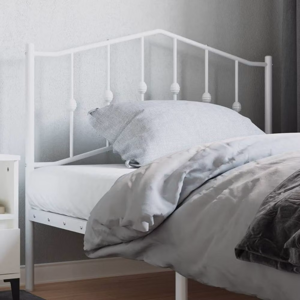 Berkfield Home Classic Metal Headboard in White, Width: 107 cm – 2