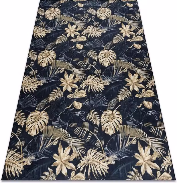 RugsX Andre Floral Black Rectangular Polyester Rug, W: 120 cm, L: 170 cm