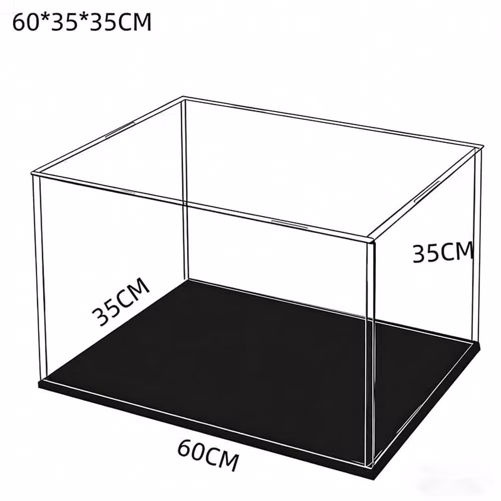FLAVORA Clear Acrylic Display Case with Black Base, W: 50.0 cm, D: 50.0 cm, H: 50.0 cm – 2