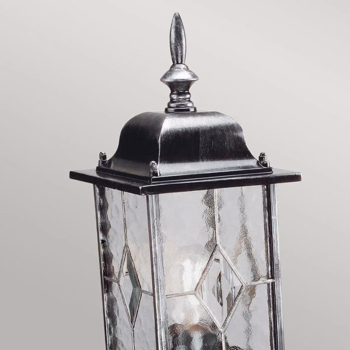 Netlighting Wexford Black and Silver Outdoor Pedestal Lantern IP43 E27 – 2