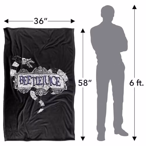 Warner Bros. Beetlejuice Logo Super Soft Fleece Throw Blanket, Multicolour – 4