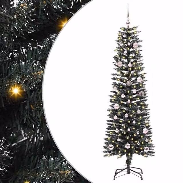 Berkfield Home Artificial Green Christmas Tree with 150 LEDs, H 150 x W 43 x D 43 cm – 1