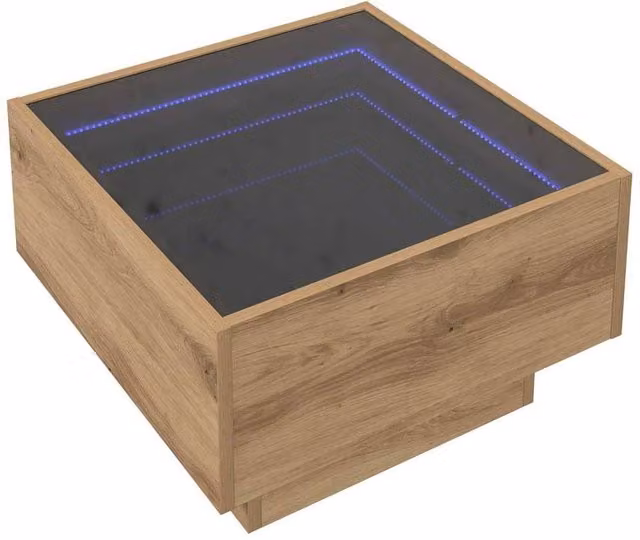 Berkfield Home Artisan Oak Coffee Table in Brown, W/D/H: 50 x 50 x 30 cm