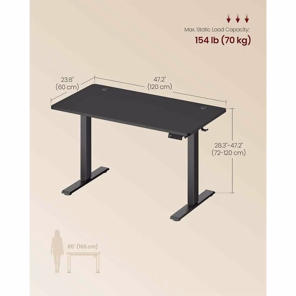 The Bazaarist Electric Height Adjustable Standing Desk with Memory Function in Black – 3