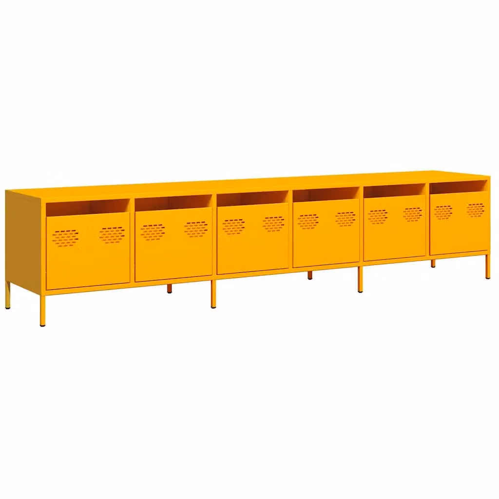 Berkfield Home Industrial TV Cabinet in Mustard Yellow, W/D/H: 202 x 43.5 x 43.5 cm – 2