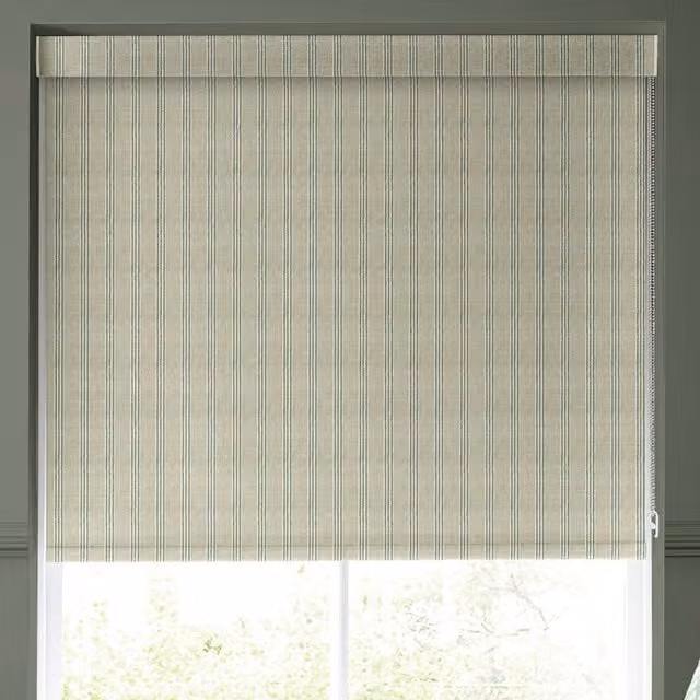 Emily Bond George Stripe Translucent Made to Measure Roller Blind in Sage Green