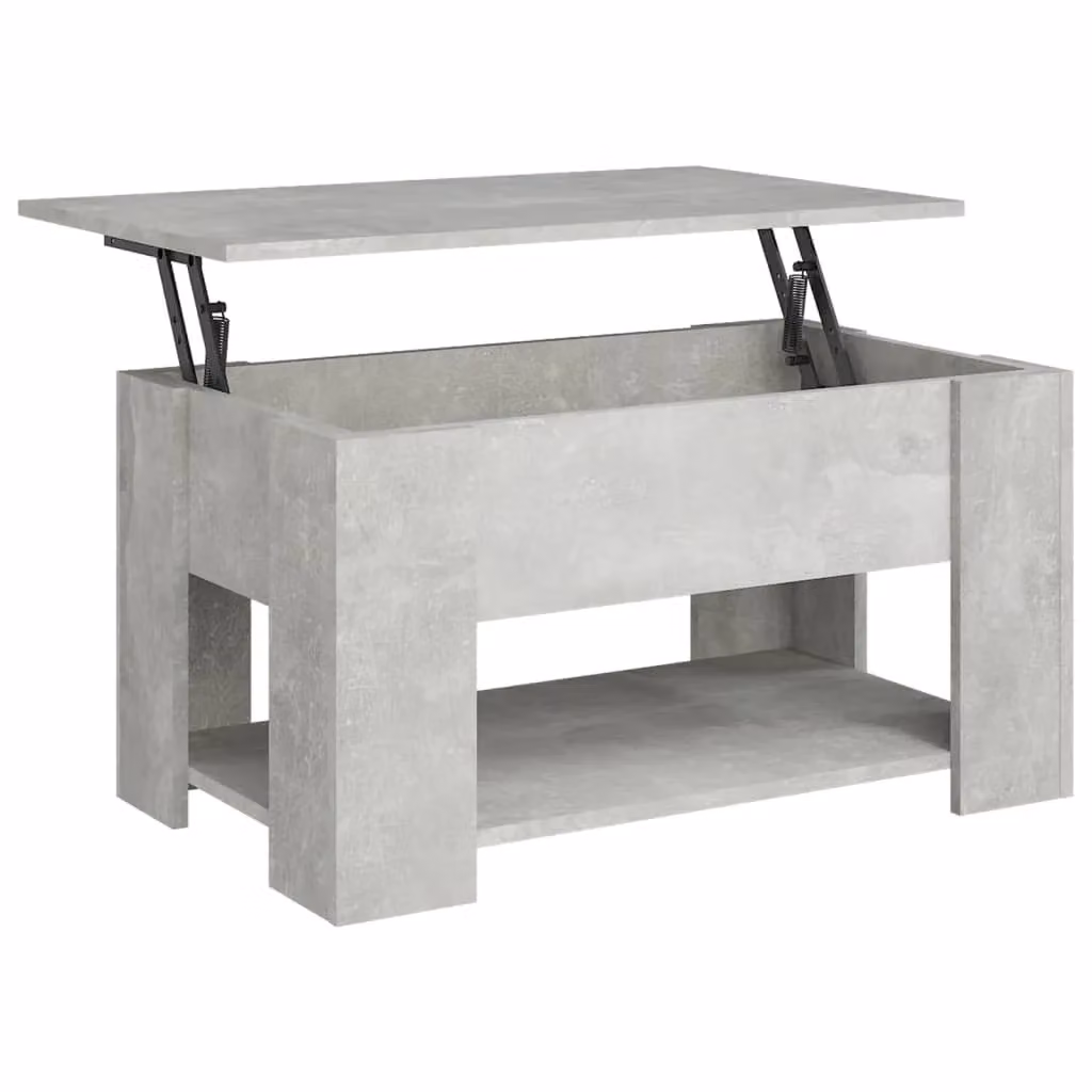Berkfield Home Modern Rectangular Coffee Table in Concrete Grey, W: 79 cm, D: 49 cm, H: 41 cm – 2
