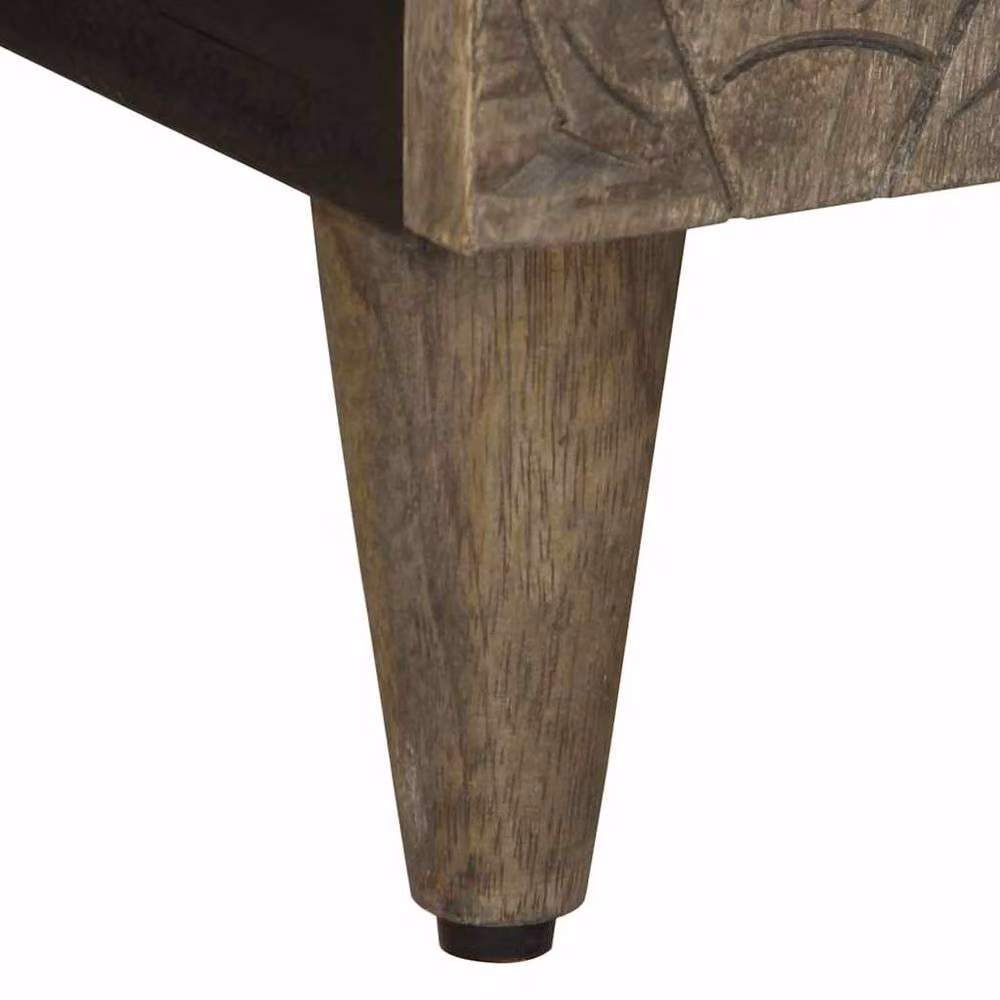 Berkfield Home Light Grey Mango Wood TV Cabinet W: 105 cm, D: 33.5 cm, H: 46 cm – 4