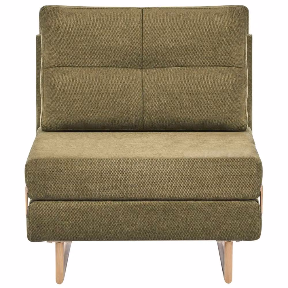 Wyld and Coco Green Fabric Sofa Bed Armchair with 5-Position Recline and Metal Frame – 2
