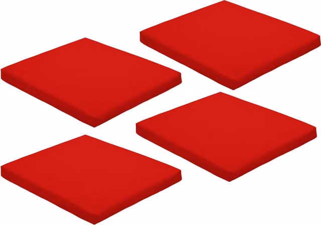 Gardenista Red Water-Repellent Outdoor Square Garden Chair Cushion Set of 4