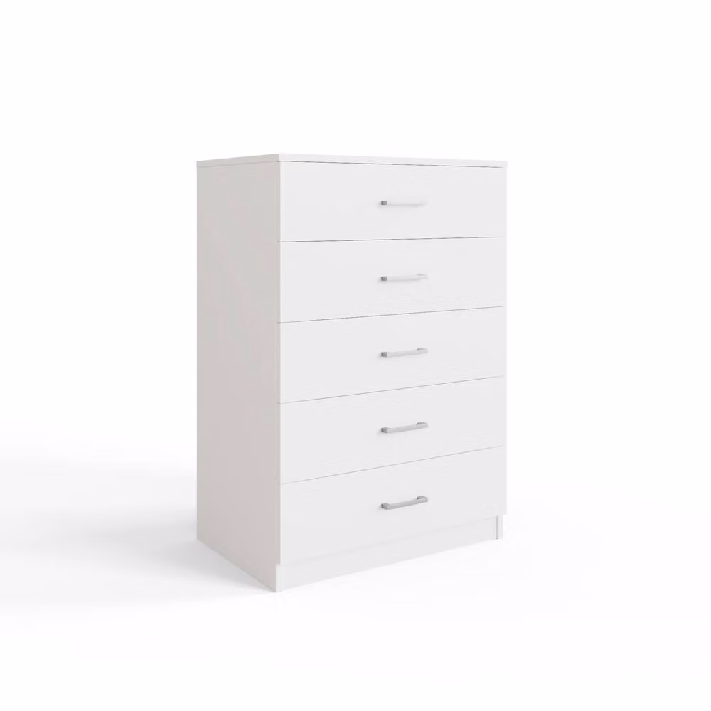 GFW Bailey 5 Drawer Chest in White – 2